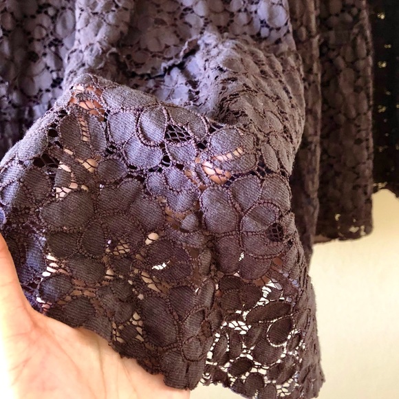 BEBE⚡️Chocolate Brown Lace Tier Boho Skirt_XS - Picture 6 of 9